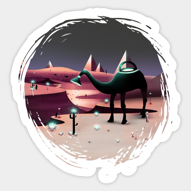 Watering the Desert Sticker by schwebewesen